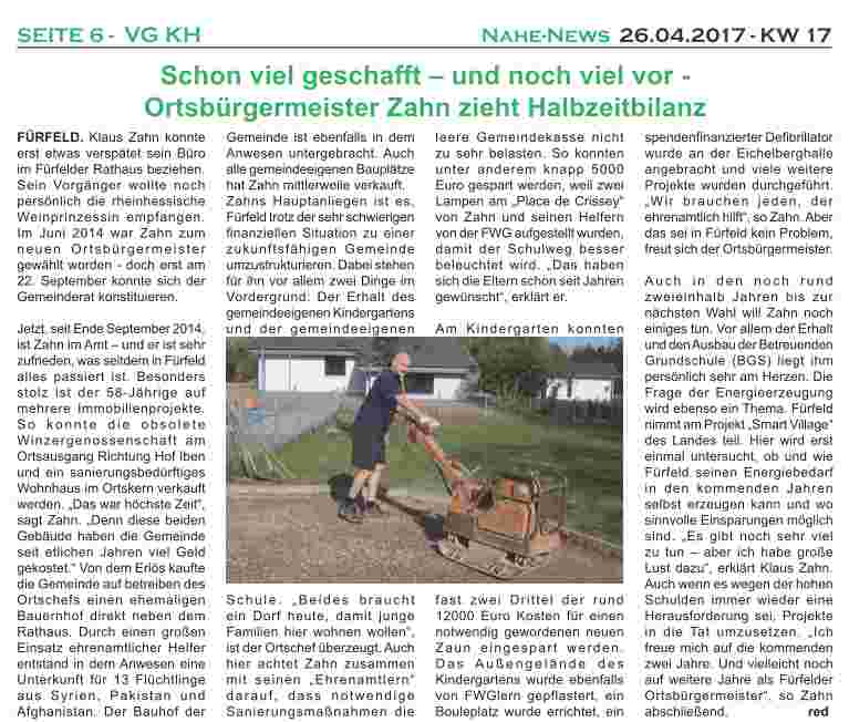 Halbzeitbilanz des Ortsbrgermeisters